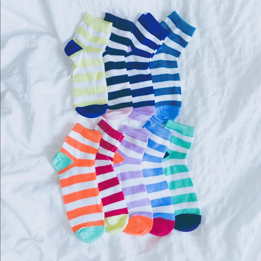 Striped Ankle High Socks